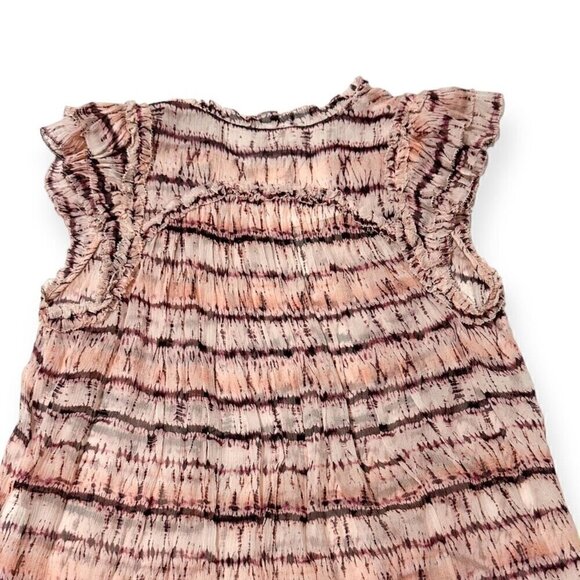 Ulla Johnson Clea Pink Tie Dye Stripe Silk Blouse , Size 2 - Picture 12 of 16